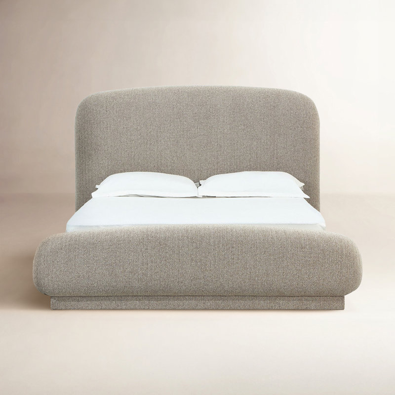 Tirimbina Chenille Upholstered Platform Bed In Hyena, King
