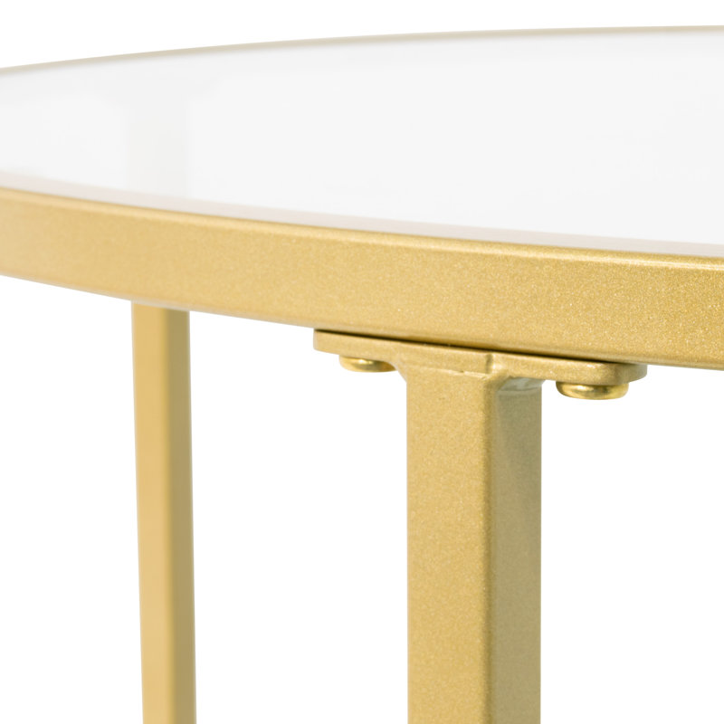 Lisabelle Glass Top Coffee Table, Gold