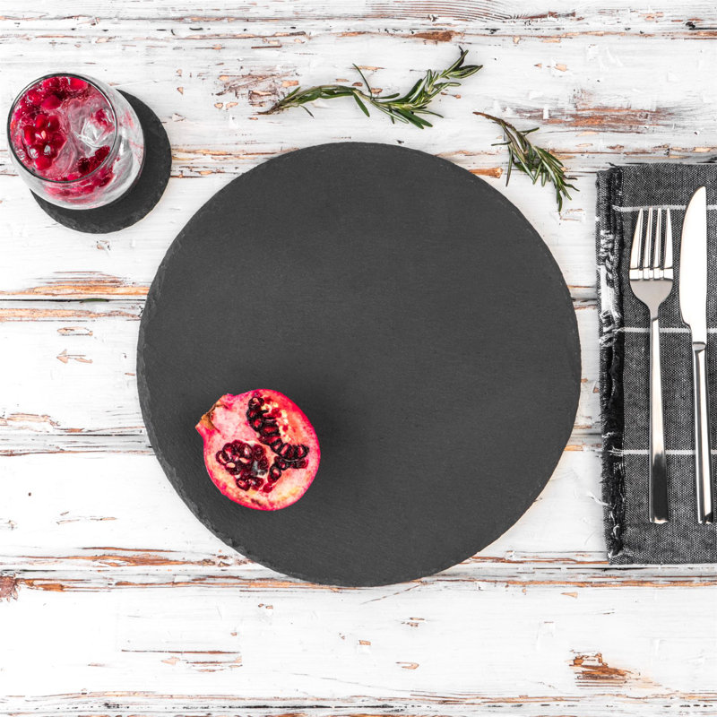 Argon Tableware - Round Slate Coasters - 10cm