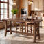 Table de bar en bois massif de 160 cm avec repose-pieds