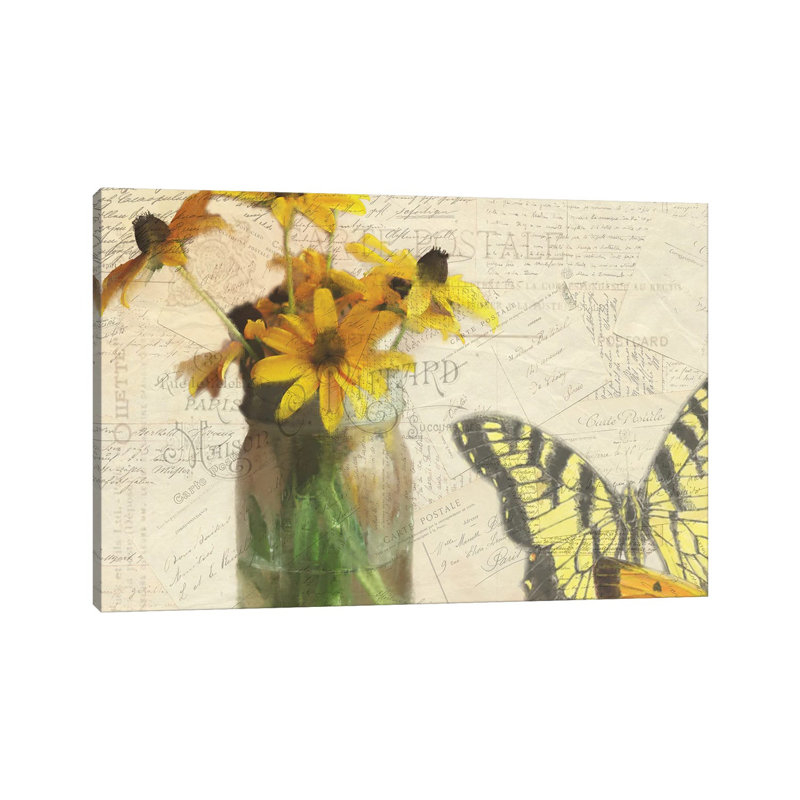 Carte Postale Sunflowers by Kimberly Allen - Wrapped Canvas Print, 66.04 cm H x 45.72 cm W x 3.175 cm D