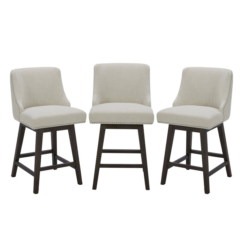 Arvelle Swivel Upholstered Counter Stool, Linen