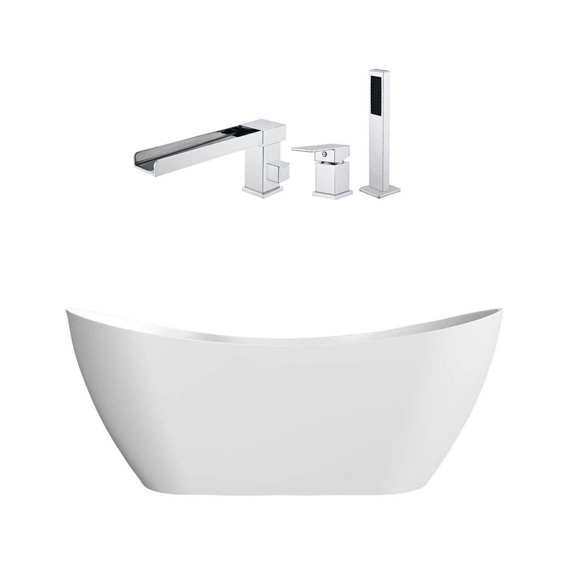 Baignoire de trempage autoportante en acrylique 71 po. X 28 po. Avec robinet