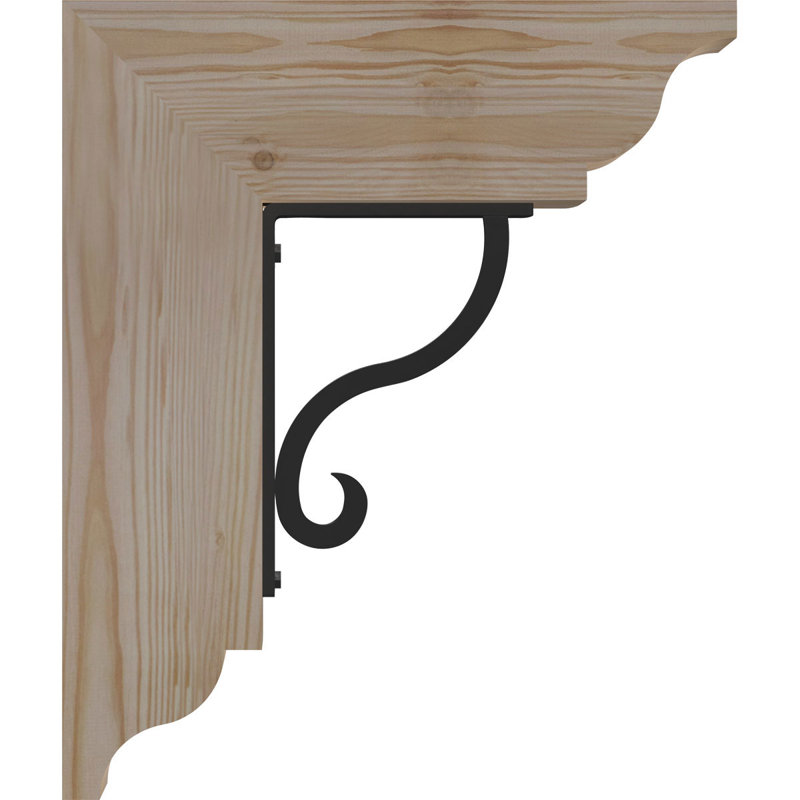 Support simple en fer 4 po Ashford, H 16 po x P 13 1/2 po, Sapin de Douglas l 3 1/2 po x T 4 po (lisse)