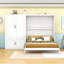 Grand lit escamotable en bois avec tablettes-1420876880