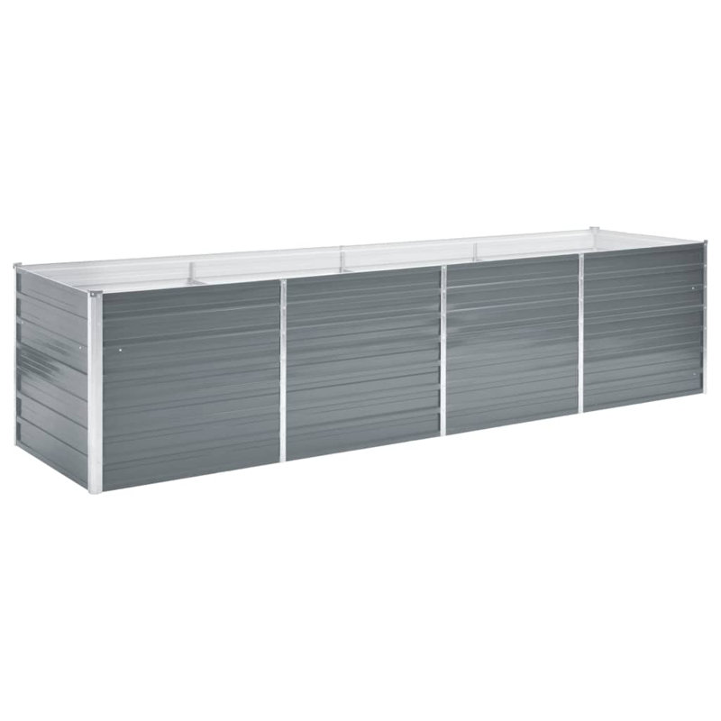 Metal Planter Box, 77cm H x 320cm W x 80cm D, Grey