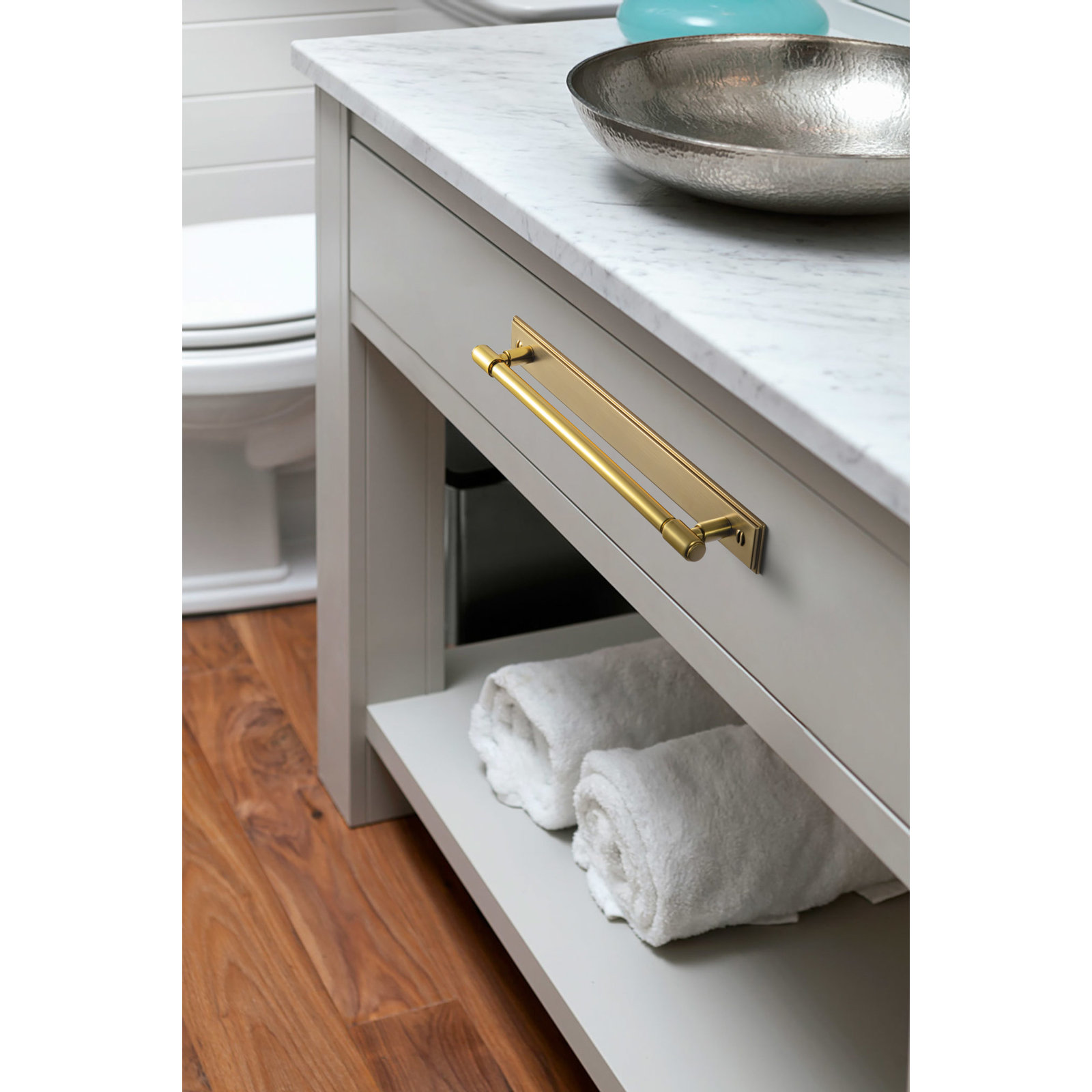Sturdy Bar Pull With Backboard(G015) Multipack, 5", Champagne Bronze