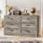 54" Width 6 Dresser Drawers Wood Dresser for Libing Room, Bedroom, Entryway – Brown&Gray