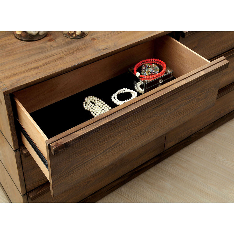 Commode double 6 tiroirs avec miroir Aniq