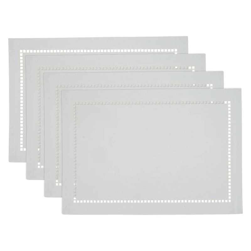 Leiker Polyester Rectangle Placemat, White