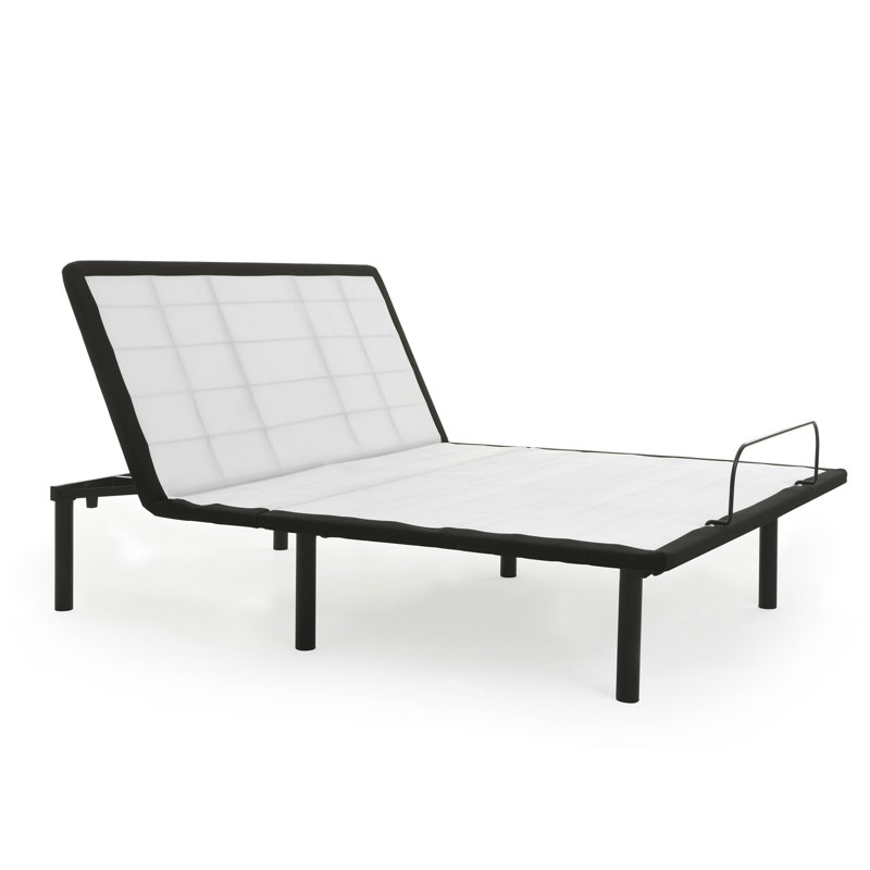 Head-Up Adjustable Base For Queen Size Bed In Grey - Metal Frame Comfort And Joint Support With Feature Grey, Wired Remote Easing Discomfort, Enhance Positioning
