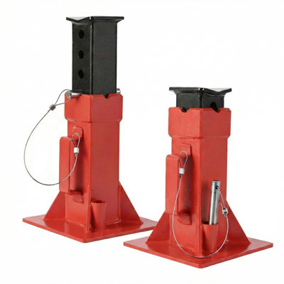 Heavy-Duty 22 Ton Jack Stands, 2 Pack Pin Type Supports with Quick-Lock for Trucks, RVs & Trailers, 13-19.68 Inch Adjustable Height, Professional Automotive Garage Equipment, Red