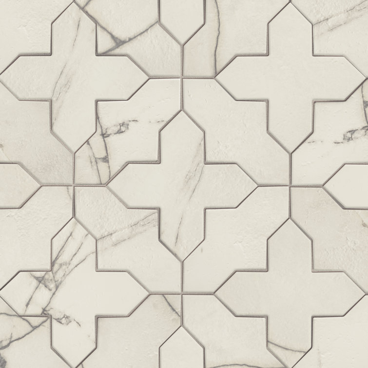 Istanbul Templar Shield With Cross 8-3/8 In. X 8-3/8 In. Porcelain Floor And Wall Tile Kit