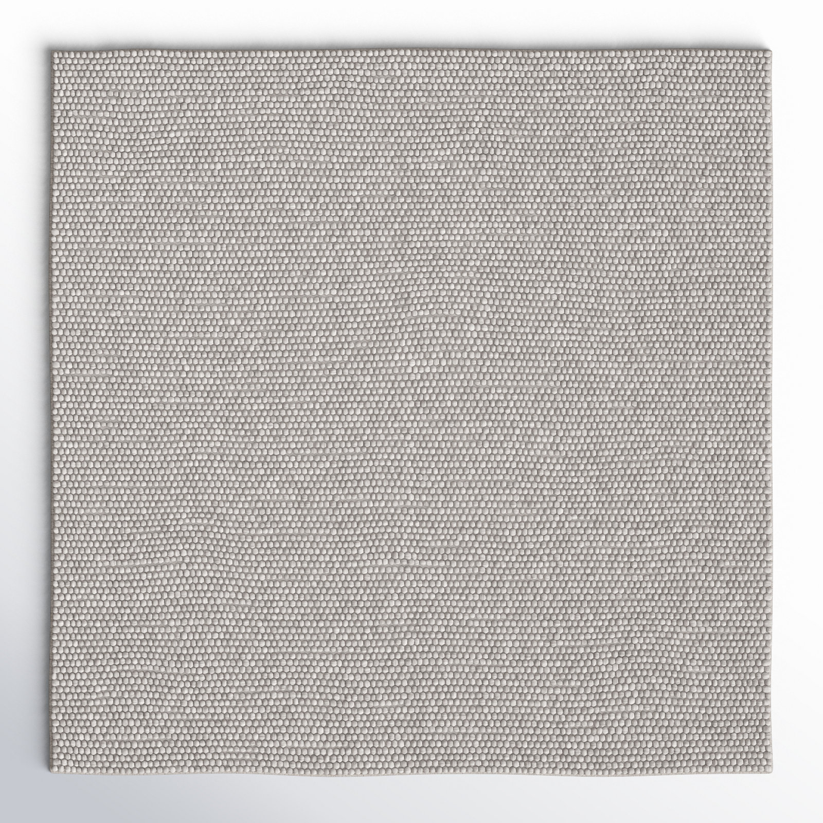 Elle Handmade Wool Silver Rug, Square 8'
