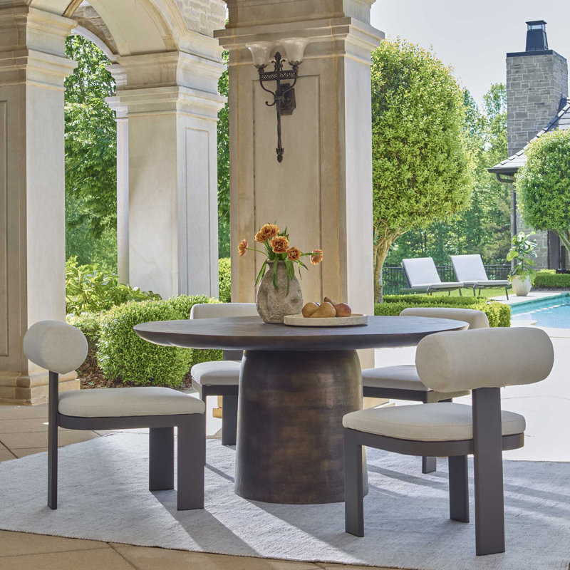 Uttermost Madrone Golden Dark Bronze Outdoor Dining Table, Brown