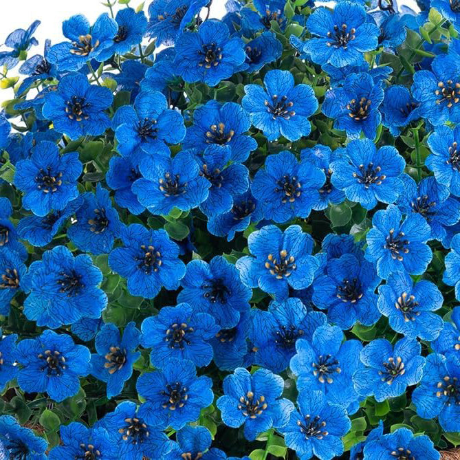 Panier de fleurs artificielles artificielles pour l'été, Bleu