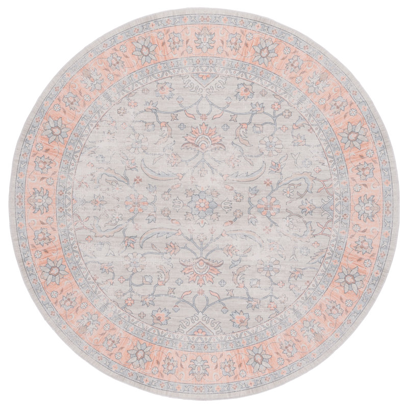 Maritess Machine Washable Southwestern Rug, Round 6'