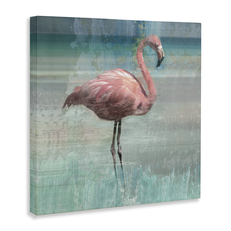 «Layered Flamingo Bird», art mural sur toile par Nan, H 24 po x l 24 po x P 1,5 po