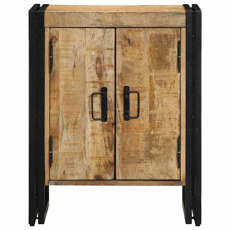 Shoe Cabinet Solid Wood, Black/Natural