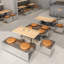 Banc de restaurant moderne de style industriel