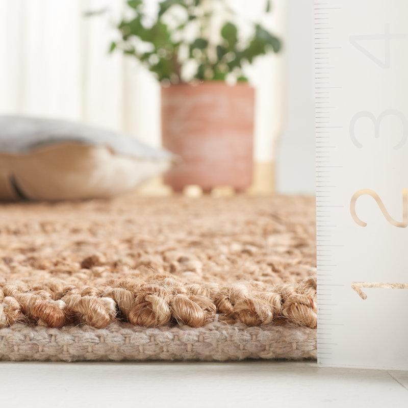 Tapis en coton de chanvre indien tissé à la main Adarryll, Carré 6 pi