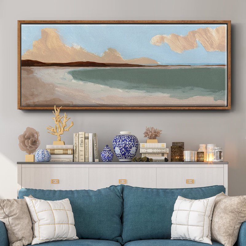 Long Shore I- Framed Canvas, 20" H x 50" W