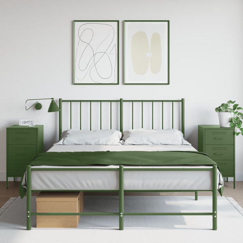 Bedside Cabinets 2 pcs 36x39x68 cm Steel, Olive Green
