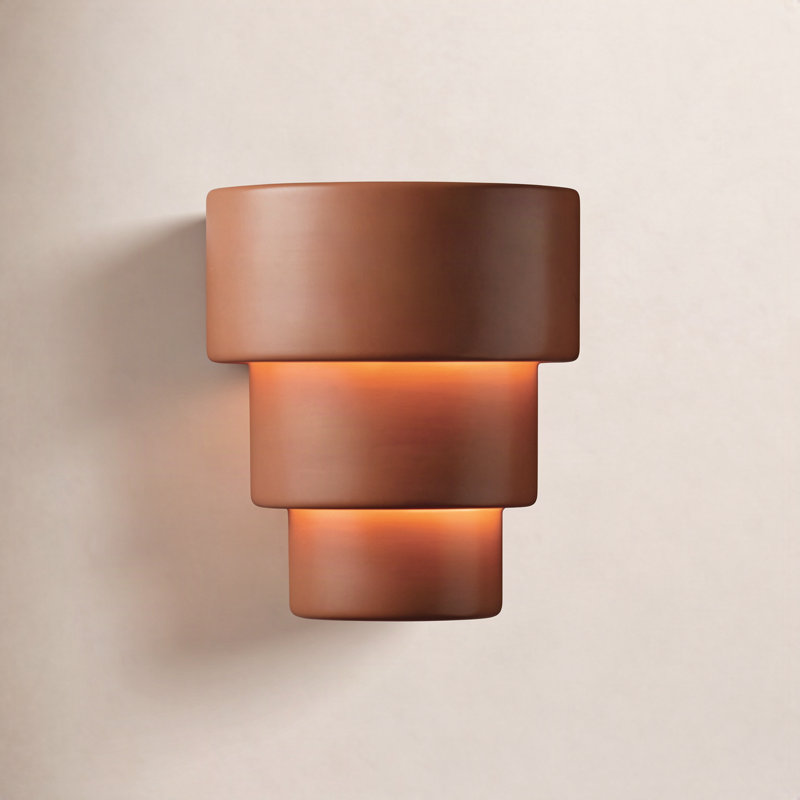 Alvera Ceramic Flush Mounted Sconce, Harvest Yellow Slate, Incandescent (Not Included), 10.25" H x 10.75" W x 6.25" D