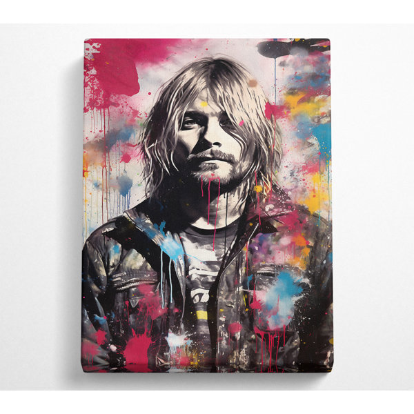 Bright Star Kurt Cobain Colour Splash - Wrapped Canvas Art Prints ...