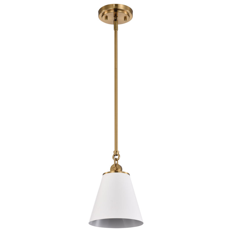 Gertie 7" W 1-Light Cone Single Pendant, White