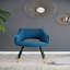 Ensemble de 2 fauteuils d'appoint en tissu bleu pour salon, 23 po x 23 po x 34 po