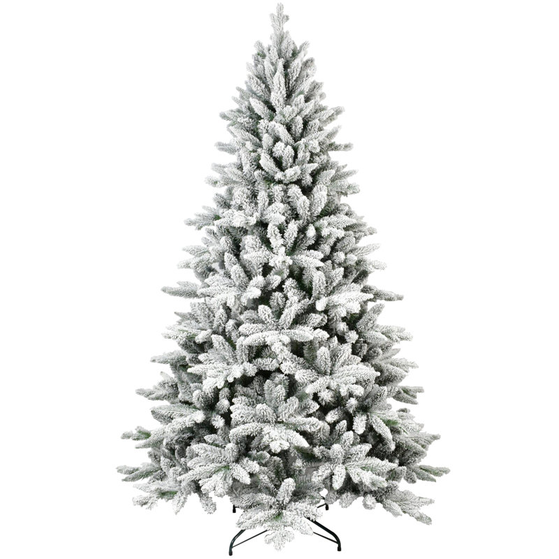 Arbre de Noël 5 pi avec 768 pointes - Arbre de Noël artificiel enneigé avec branches articulées en PE + PVC et support en métal
