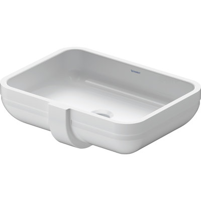 Lavabo de salle de bain rectangulaire en céramique avec trop-plein Duravit Happy D.2