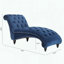 Chaise longue capitonnée sans accoudoirs - Tissu - Pieds en bouleau