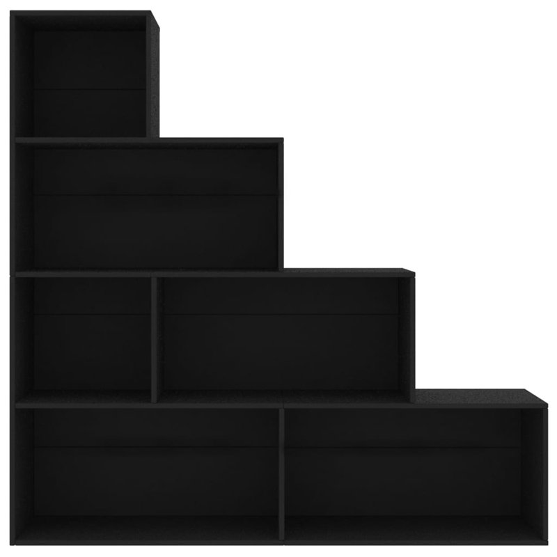 Wingfield 160cm H x 155cm W Geometric Bookcase, Black