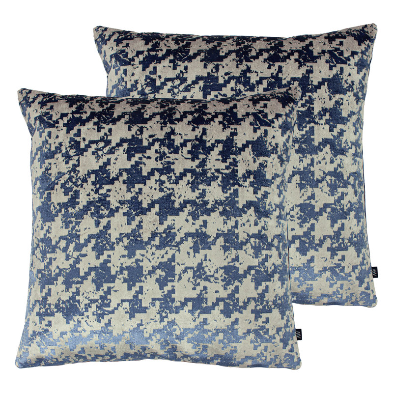 Houndstooth Square Cushion, Rose Sand/Mocha, Feather