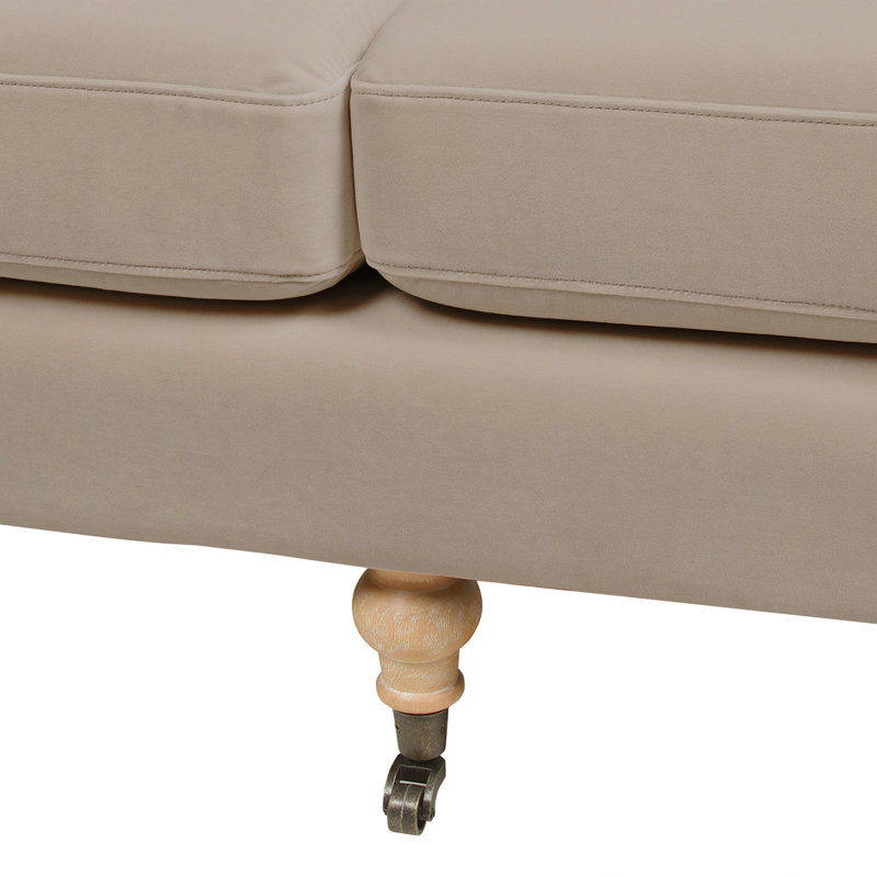 Harbor 88'' Velvet Sofa, Mink Velvet