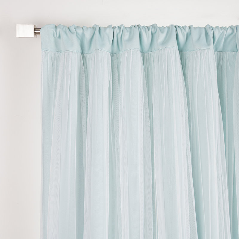 Harborcreek Solid Color Blackout Thermal Rod Pocket Curtain Panels, 52" W x 96" L, Mint