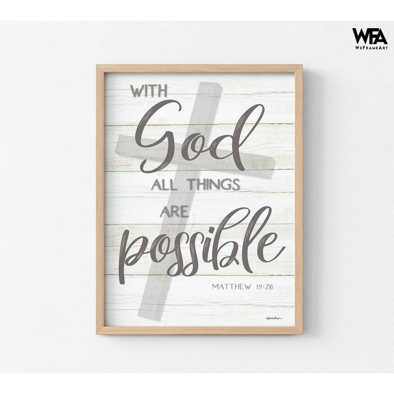 «With God All Things Are possible», impression encadrée de Matthew 19:26, décor de bureau de pasteur positif, cadeau parfait pour pasteur, affiche