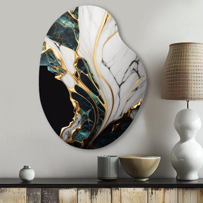 Bolland - Unique Shape Abstract Marble Metal Art, Asymmetrical Metal Wall Sculpture Print