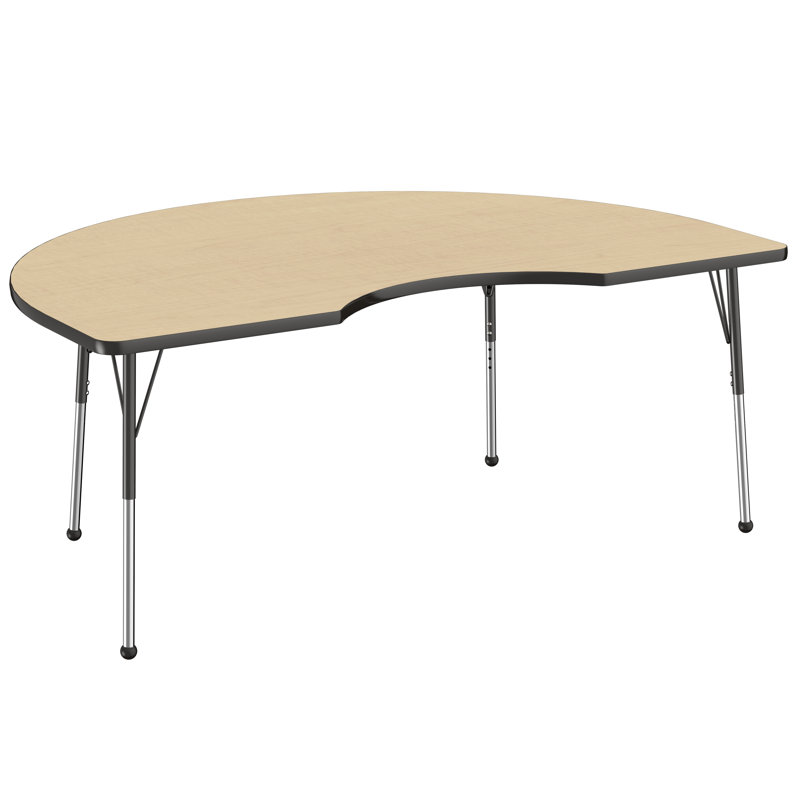 Table d'activité 48 "x 72" avec moulures en T et pieds réglables, Érable / noir, Standard Ball Glide