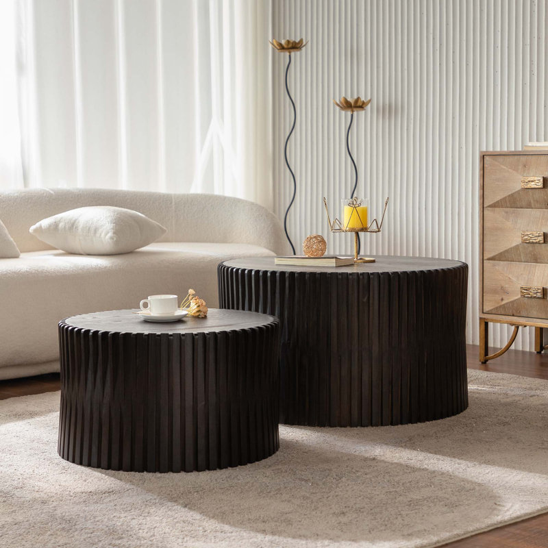 Table basse Dinae, Brun foncé, H 17,72 po x L 31,5 po x l 31,5 po