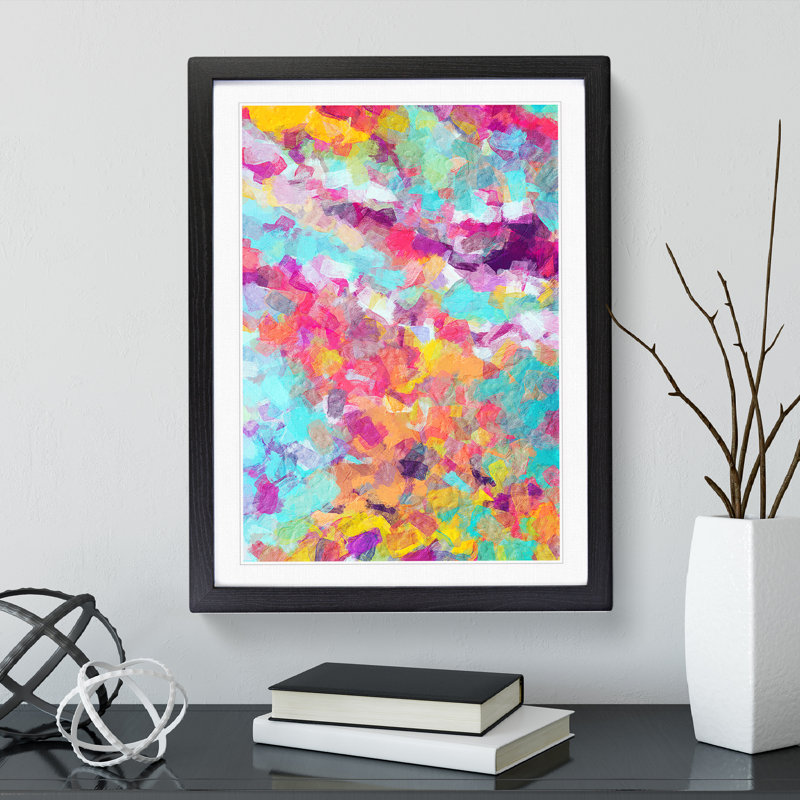 Before the Mist Abstract - Wall Art, Black Framed, 36cm H x 27cm W x 2cm D, White