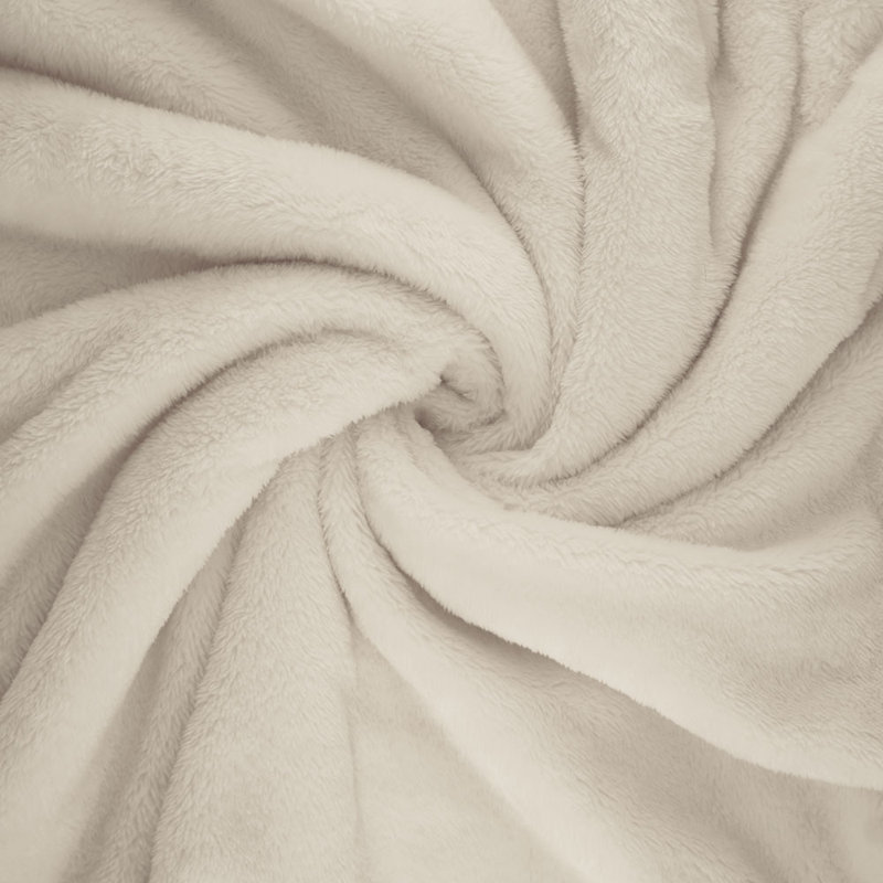 Jeté en molleton doux et moelleux, couverture chaude et épaisse douillette pour canapé et lit, beige, jeté XL (60 po x 70 po)