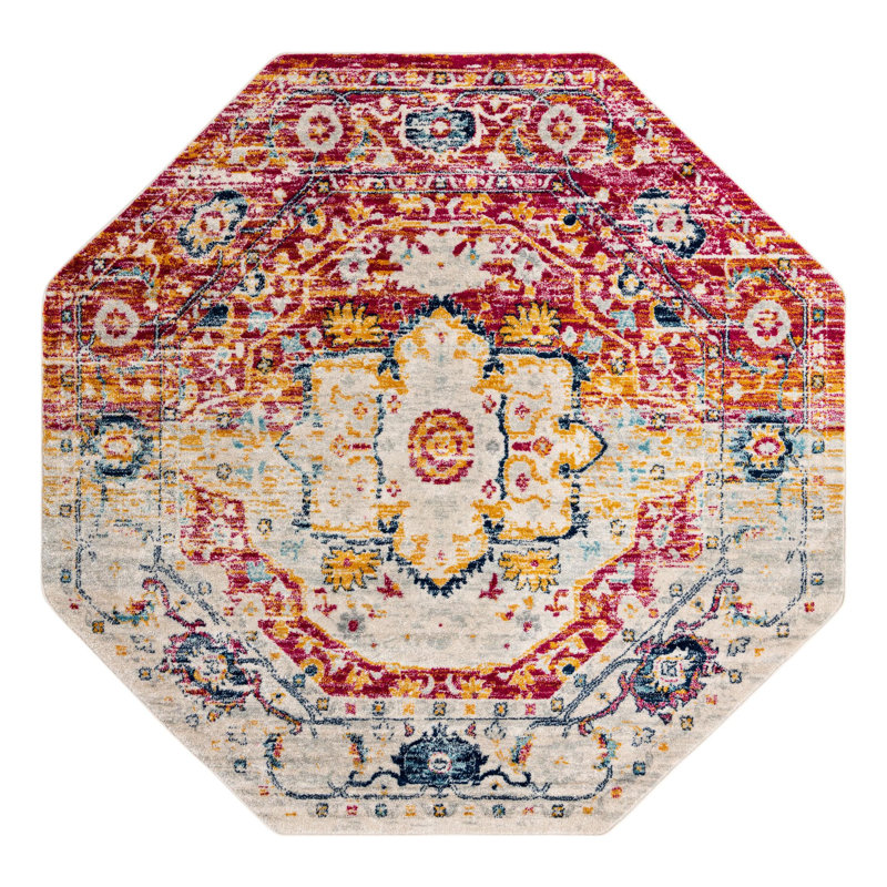 Hagberg Oriental Indoor Rug, Octagon 5'3" x 5'3"