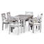 Table rectangulaire d'extérieur gris argenté avec parasol