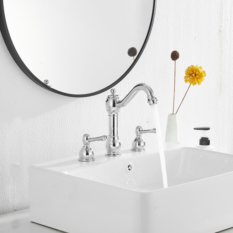 2-handle Bathroom Faucet with Drain Assembly, Polished Chrome