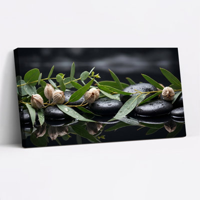 Ensemble de 1 tableau sur toile « Feuilles de pierre »