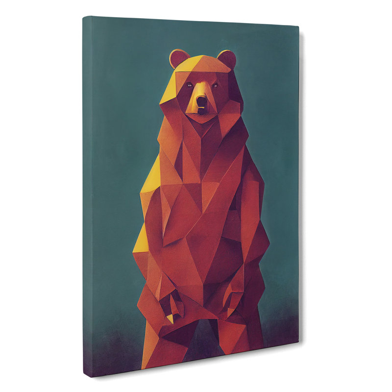 Excellent Bear Abstract - Wrapped Canvas Painting, 50cm H x 35cm W x 3cm D