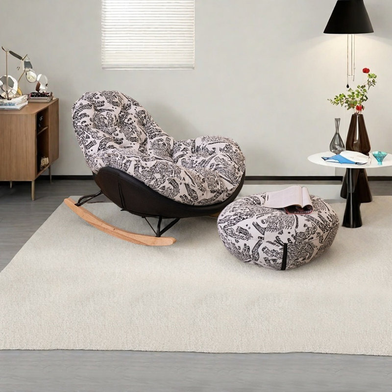 Chaise berçante ergonomique en chenille, Gris / Noir